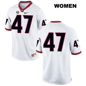 Women's Georgia Bulldogs NCAA #47 Daniel Harper Nike Stitched White Authentic No Name College Football Jersey XIT5054SJ